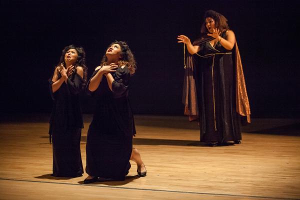 Sarah Yoonhee Shin, as First Witch, Jennifer Chen, as Second Witch, Angelica Rowell, as Sorceress, in "Dido and Aneas" 2016 Sarah Yoonhee Shin, as First Witch, Jennifer Chen, as Second Witch, Angelica Rowell, as Sorceress, in "Dido and Aneas" 2016