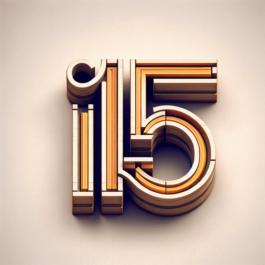 an image that merges the letters ICIT with the number 15 in a balanced way