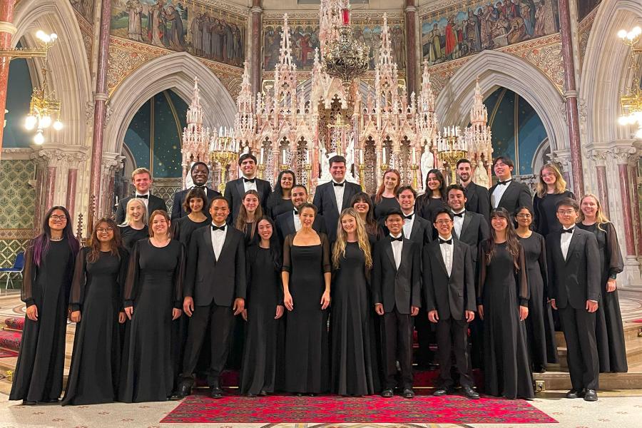 UCI Chamber singers perform in a church in Ireland